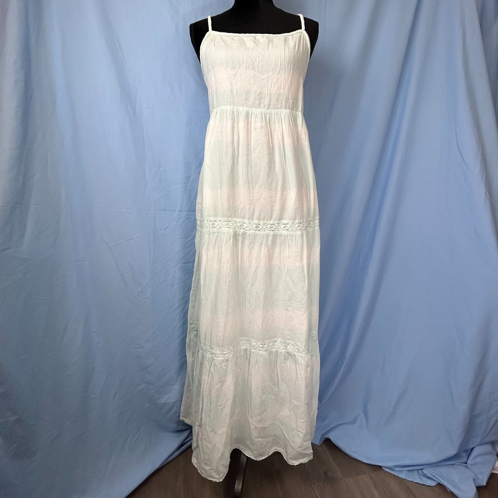 aerie White Maxi Dress with Delicate Lace